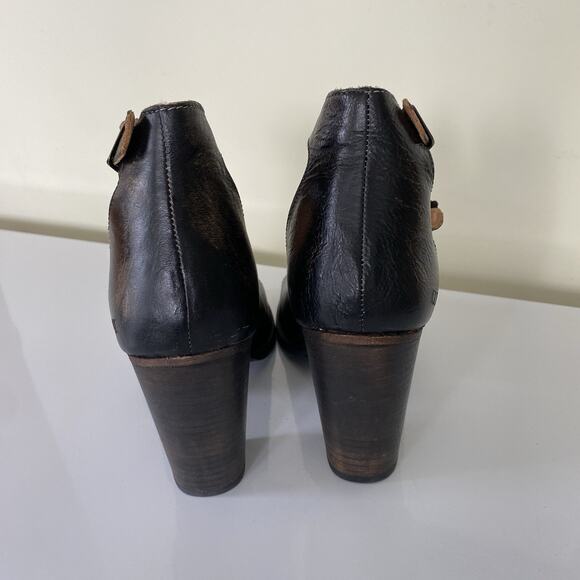 Bed Stu Olena Peep Toe Chunky Heel Zippered Sandals Size 10 Boho Western - Picture 4 of 9